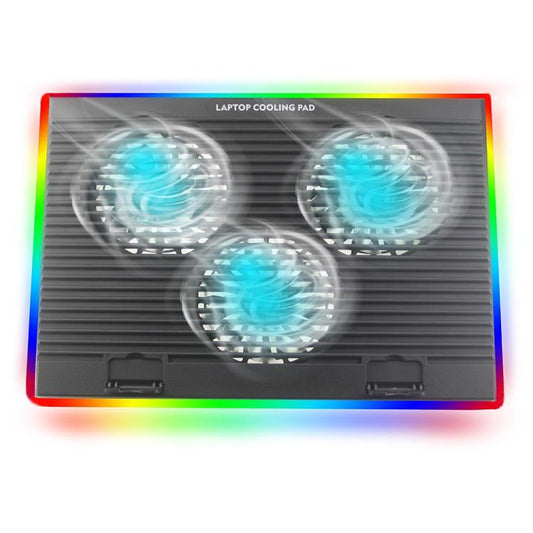 CP253 For Notebook Laptop Cooling Pad 3 Fans RGB Adjustable Height Cooling Stand, CP253
