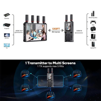 VRRIIS 085 P With LCD Display 1080P HD 400m Range Wireless Video Transmitter and Receiver Kit