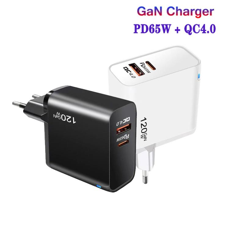 TE-PD65 GaN PD 65W + QC4.0 USB Fully Compatible Protocol Charger ，EU Plug