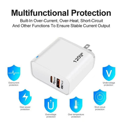 TE-PD65 GaN PD 65W + QC4.0 USB Fully Compatible Protocol Charger for MacBook ，US Plug