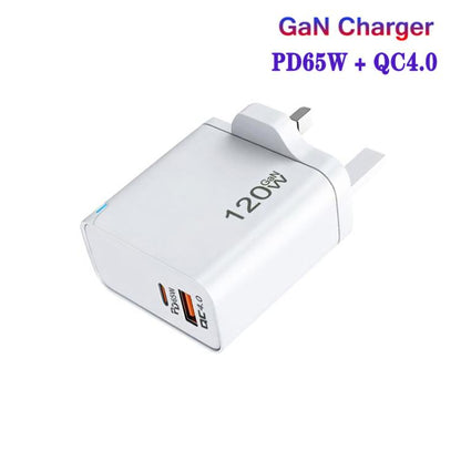 TE-PD65 GaN PD 65W + QC4.0 USB Fully Compatible Protocol Charger for MacBook ，UK Plug