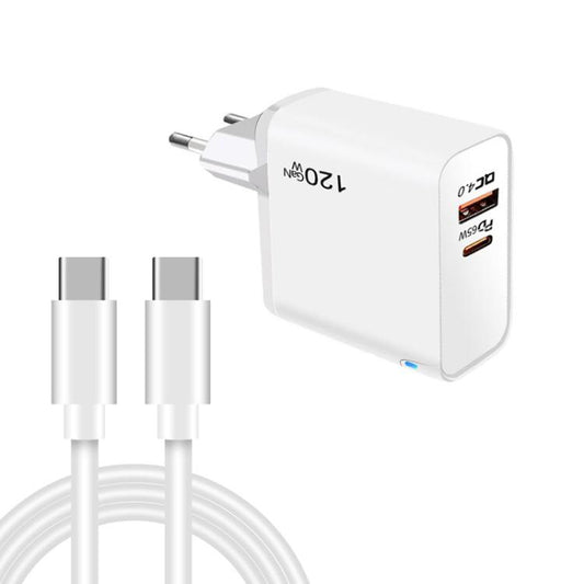 Chargeur USB TE-PD65 GaN PD 65W + QC4.0 avec câble de données Type-C vers Type-C, prise UE