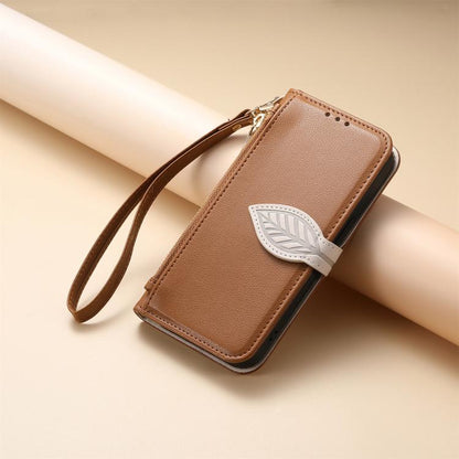 Leaf Buckle Zipper Wallet Leather Phone Case with Strap, For Tecno Spark 20C, For Tecno Spark 20, For Tecno Spark Go 2024