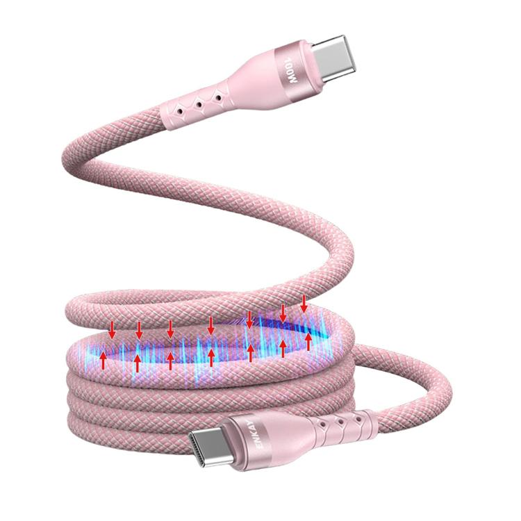 ENKAY PD100W Type-C to Type-C Magnetic Self-Coiling Braided Charging Data Cable