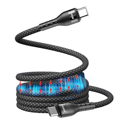 ENKAY PD100W Type-C to Type-C Magnetic Self-Coiling Braided Charging Data Cable