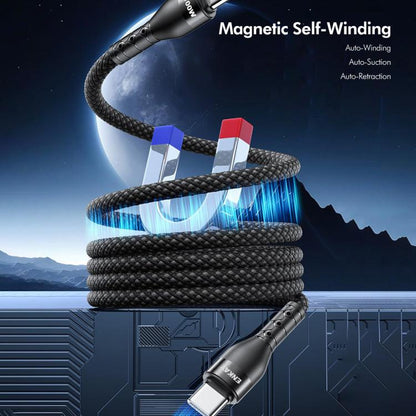 ENKAY PD100W Type-C to Type-C Magnetic Self-Coiling Braided Charging Data Cable