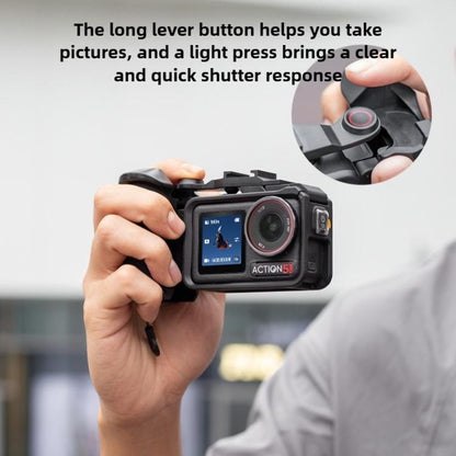 Street Photography Handle Metal Cage Shutter Button, For DJI Action 5 Pro / 4 / 3