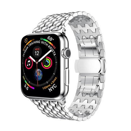 Dragon Grain Solid Stainless Steel Wrist Strap Watch Band for Apple Watch Series 3 & 2 & 1 38mm