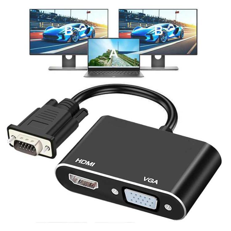 2 in 1 VGA to HDMI Adapter Splitter, VGA to HDMI