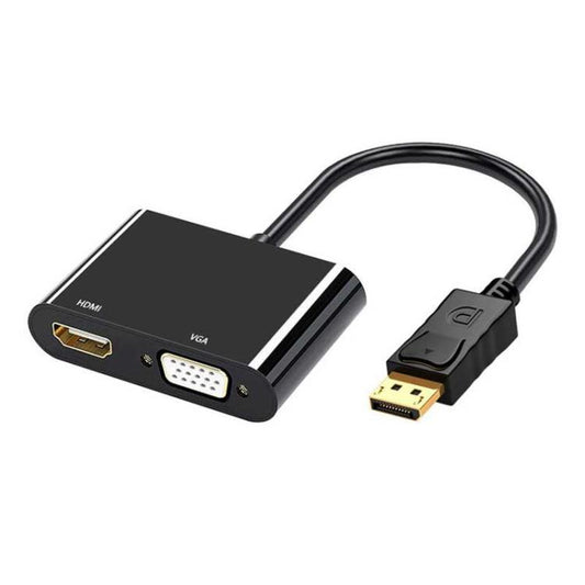 DisplayPort to HDMI and VGA Adapter Dual Monitor Support 4K HDMI Output Full HD