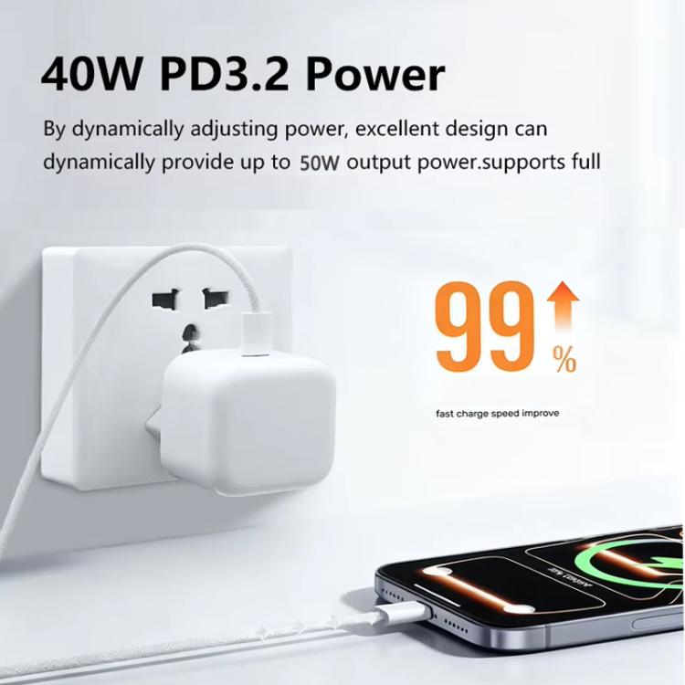 A3365 PD40W USB-C / Type-C Interface Charger, EU Plug, EU Plug