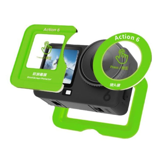 Protector de pantalla de vidrio templado curvo con película para lente, para DJI Osmo Action 6