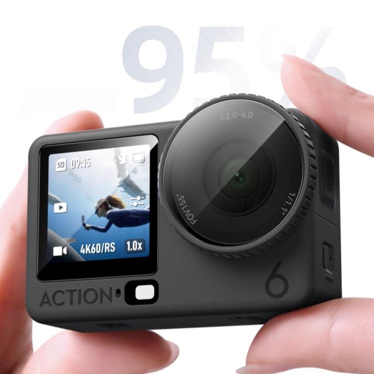 Positioning Curved Tempered Glass Screen Protective Film with Lens Film, For DJI Osmo Action 6