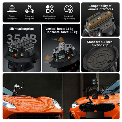 SX-PJ01 Smart Digital Display HD Camera Shooting Stand 4.5 inch Action Camera Electric Suction Cup