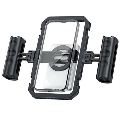 SCG-P03 Dual-Handle Magnetic 61-85mm Clip Range Aluminum Alloy Smartphone Video Stabilizer Frame