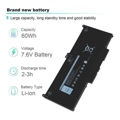 7600mAh Laptop Battery For Dell Latitude 5300 5310 7300 7400, MXV9V