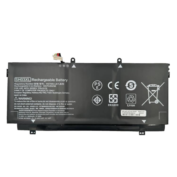 Batterie de rechange pour ordinateur portable HP Spectre x360 TPN-Q178, SH03XL de 5020 mAh