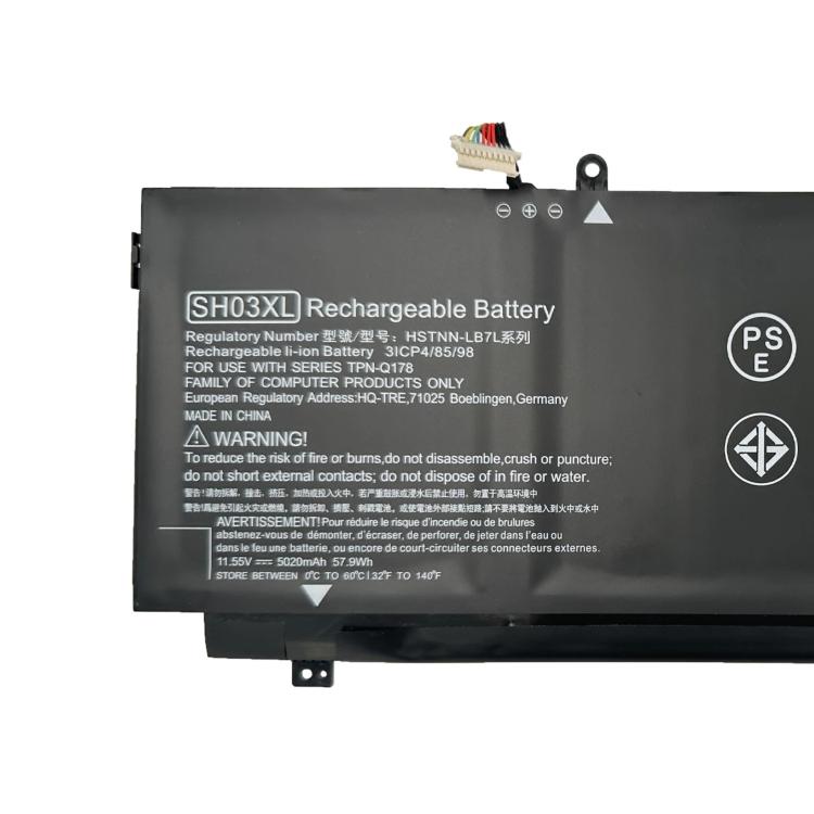 Batterie de rechange pour ordinateur portable HP Spectre x360 TPN-Q178, SH03XL de 5020 mAh
