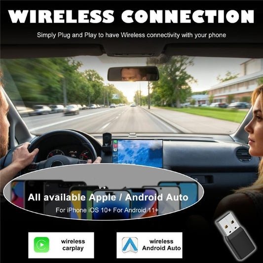 Adaptador USB Plug and Play CP022 para convertir CarPlay/Android Auto con cable a inalámbrico, CP022