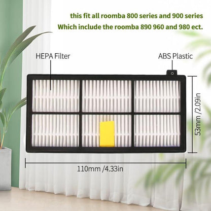 JUNSUNMAY 4pcs Sweeper Clean Filter with Brush for iRobot Roomba 800 / 900 Series, Clean Filter