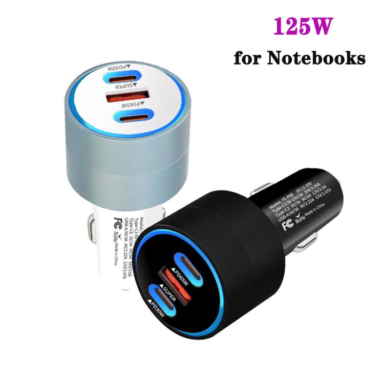 TE-P68 125W PD65W Type-C x 2 + USB Buck Boost Car Charger Suitable for Laptops, TE-P68 125W