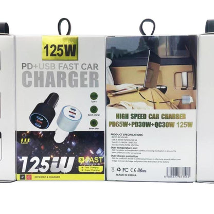 TE-P68 125W PD65W Type-C x 2 + USB Buck Boost Car Charger Suitable for Laptops, TE-P68 125W