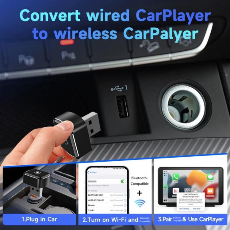 M26 Dongle USB WiFi Double Bande 5.8G / 2.4G Bluetooth 2-en-1 pour Adaptateur Voiture CarPlay / Android Auto, M26