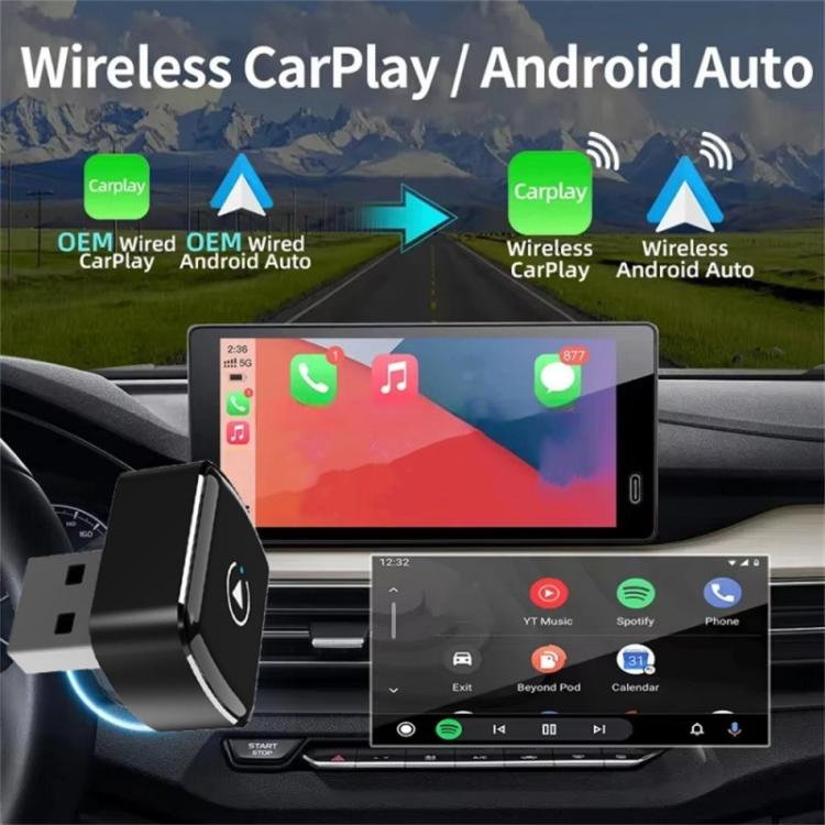 M26 Dongle USB WiFi Double Bande 5.8G / 2.4G Bluetooth 2-en-1 pour Adaptateur Voiture CarPlay / Android Auto, M26