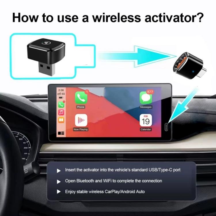 M26 Dongle USB WiFi Double Bande 5.8G / 2.4G Bluetooth 2-en-1 pour Adaptateur Voiture CarPlay / Android Auto, M26
