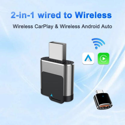 M29 Plug and Play Android Auto Wired to Wireless Car Adapter 2 in 1 Wireless CarPlay AI Box, M29