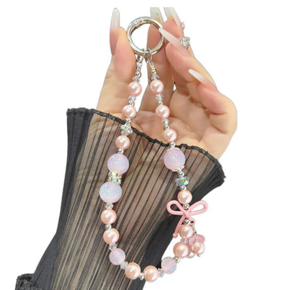 Gummy Butterfly Pearl Necklace, Pink, Blue, Purple