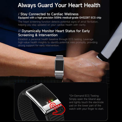 E900 Screenless BT Smart Bracelet Woven Strap, Support ECG Heart Health Analysis / Health Monitoring
