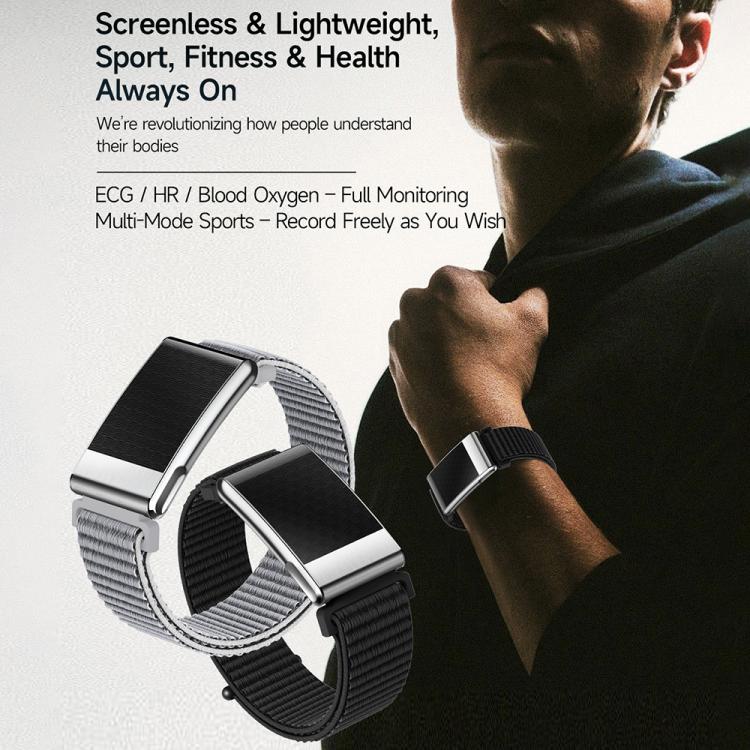 E900 Screenless BT Smart Bracelet Silicone Strap, Support ECG Heart Health Analysis / Health Monitoring