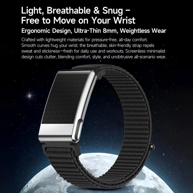 E900 Screenless BT Smart Bracelet Silicone Strap, Support ECG Heart Health Analysis / Health Monitoring