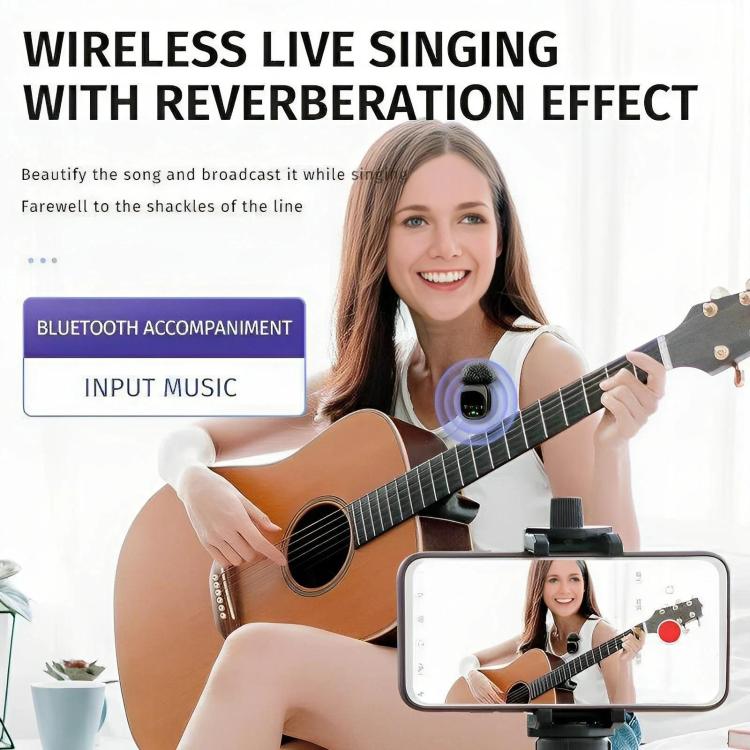 4-in-1 Wireless Lavalier Microphone System with Noise Reduction, UHF Transmission for iPhone / Android