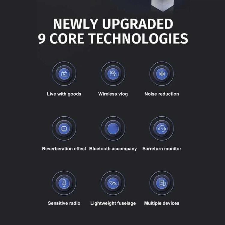 4-in-1 Wireless Lavalier Microphone System with Noise Reduction, UHF Transmission for iPhone / Android