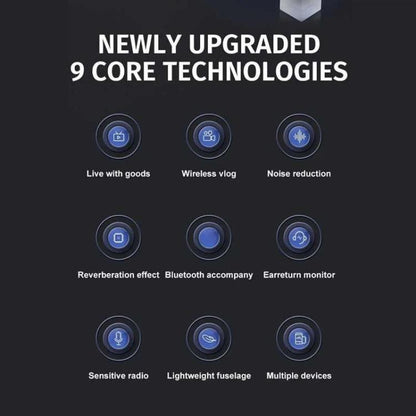 4-in-1 Wireless Lavalier Microphone System with Noise Reduction, UHF Transmission for iPhone / Android