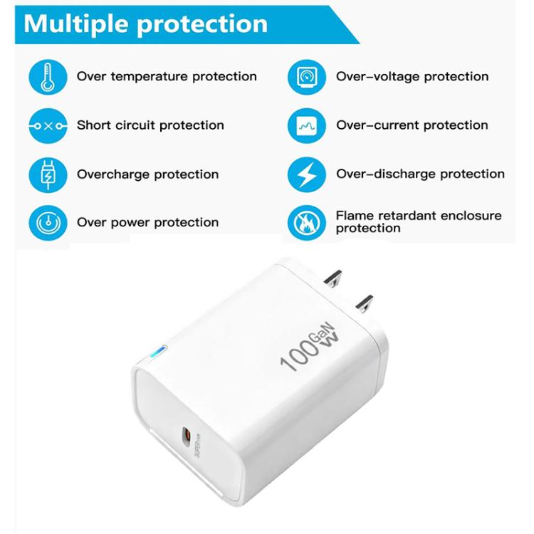 TE-PD46 GaN 100W PD 45W Fully Compatible Protocol Charger，US Plug