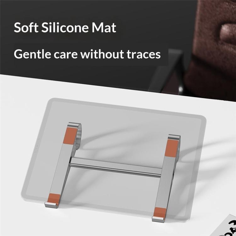 0022 For Home / Office Desktop Riser Cooling Pad Foldable Storage Portable Aluminum Laptop Stand