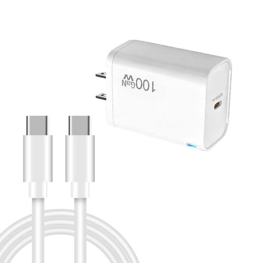 TE-PD46 GaN 100W PD 45W Fully Compatible Charger with Type-C to Type-C Data Cable，US Plug