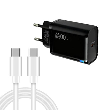 TE-PD46 GaN 100W PD 45W Fully Compatible Charger with Type-C to Type-C Data Cable，EU Plug