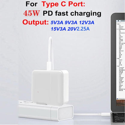 TE-PD46 GaN 100W PD 45W Fully Compatible Charger with Type-C to Type-C Data Cable，EU Plug