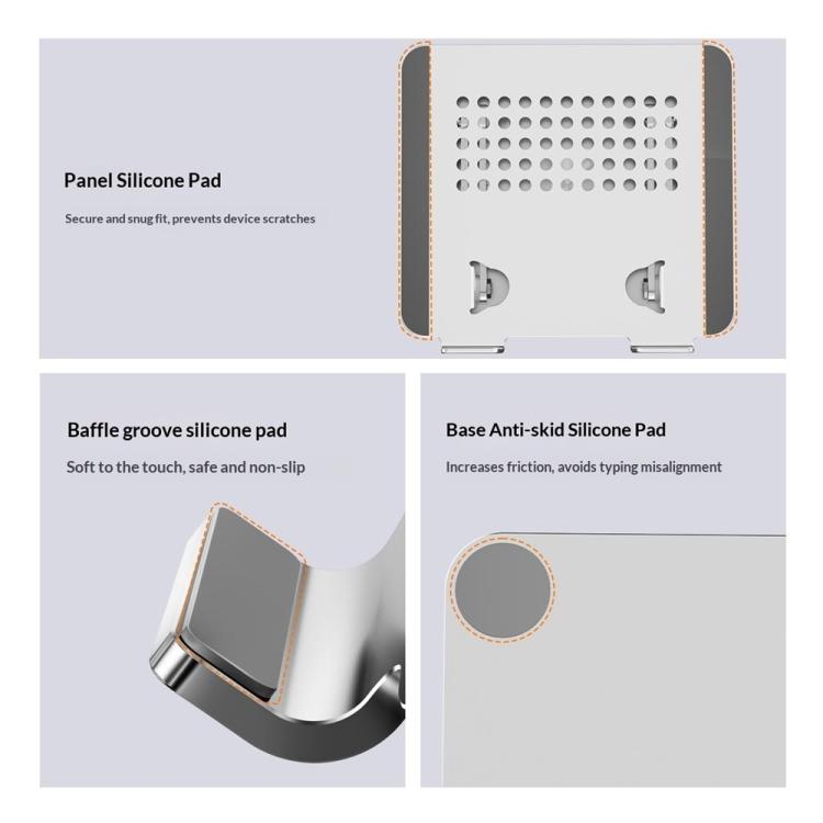 0031 For Laptop / Tablet Cooling Metal Support Adjustable Height Angle Desktop Stand, Basic Edition