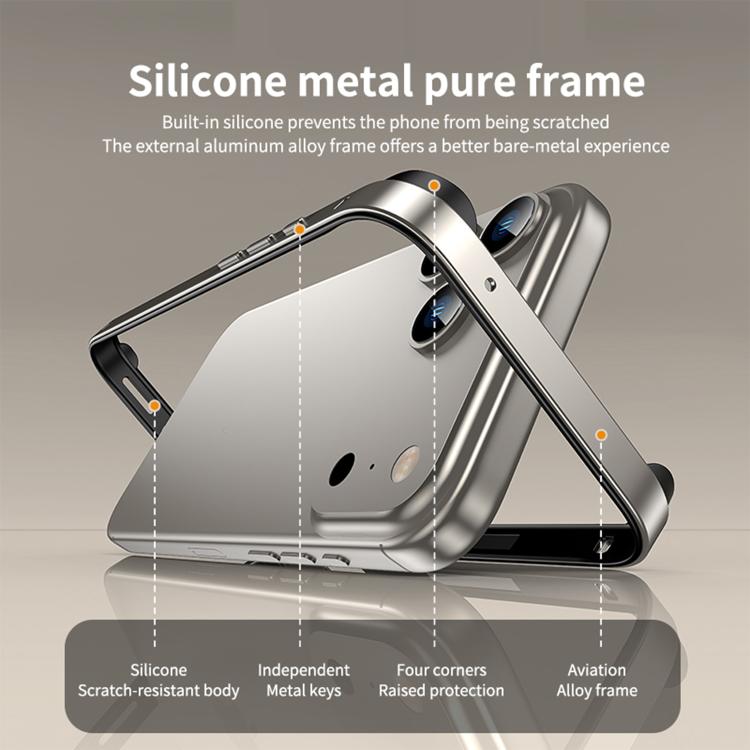 Metal Hybrid Silicone Four-Corner Shockproof Cooling Phone Frame Case, For iPhone 13 Pro Max, For iPhone 13 Pro, For iPhone 13