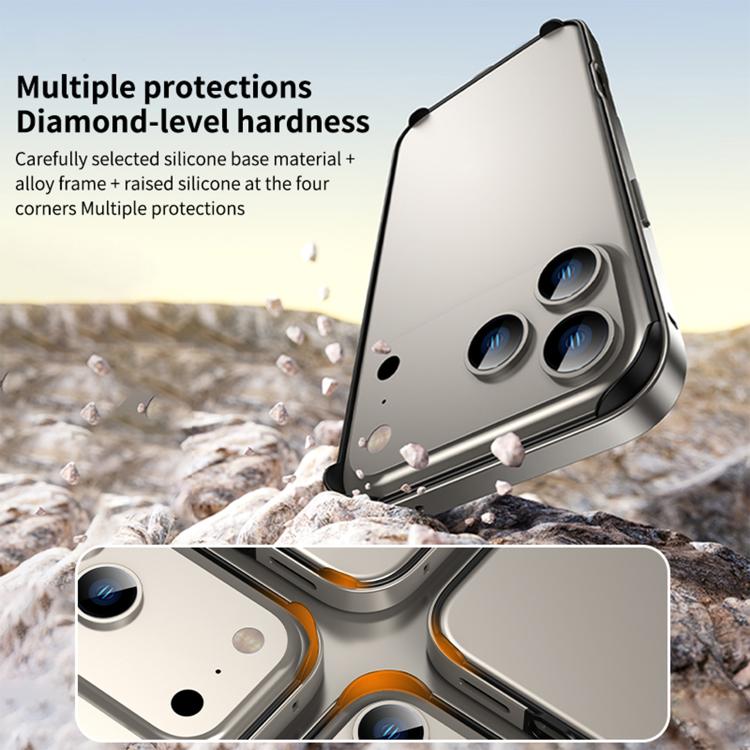 Metal Hybrid Silicone Four-Corner Shockproof Cooling Phone Frame Case, For iPhone 13 Pro Max, For iPhone 13 Pro, For iPhone 13