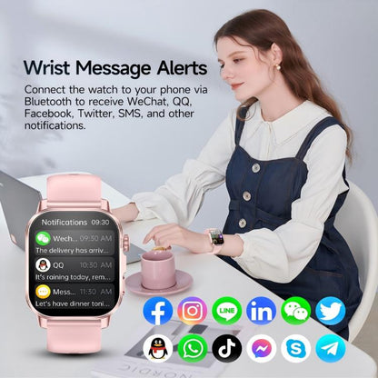 ET571 2.0 inch Color Screen BT Smart Watch Silicone Strap, Support Health Monitoring / ECG