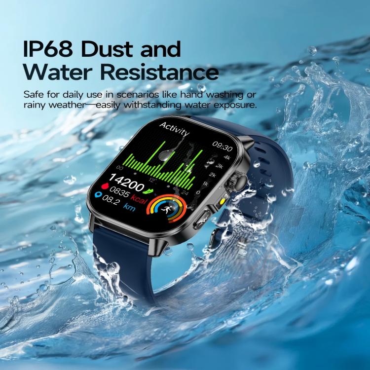 ET571 2.0 inch Color Screen BT Smart Watch Silicone Strap, Support Health Monitoring / ECG