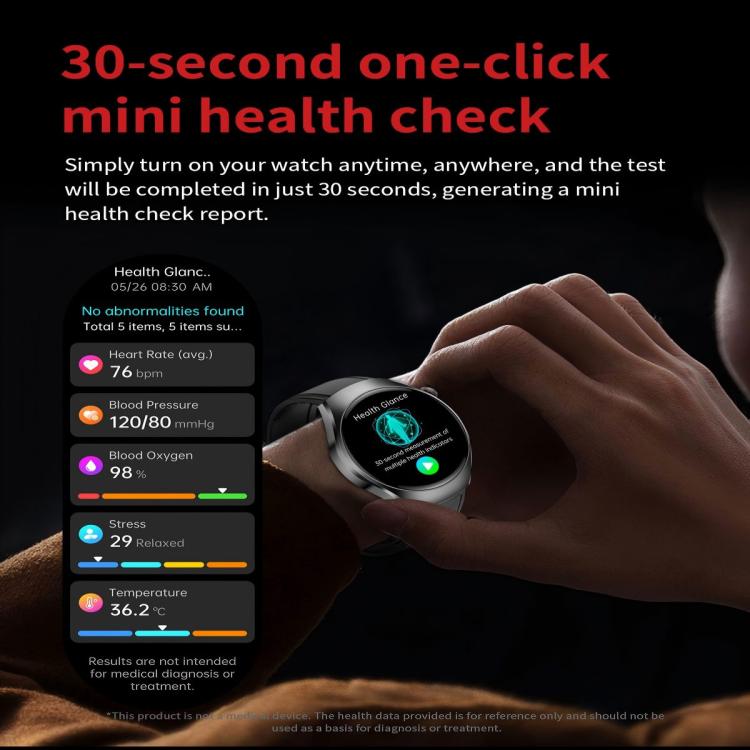 ET460 1.47 inch Color Screen BT Calling Smart Watch Silicone Strap, Support Health Monitoring / ECG