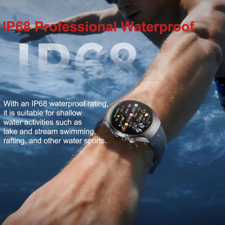 ET460 1.47 inch Color Screen BT Calling Smart Watch Silicone Strap, Support Health Monitoring / ECG