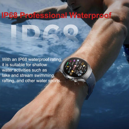 ET460 1.47 inch Color Screen BT Calling Smart Watch Vegan Leather Strap, Support Health Monitoring / ECG